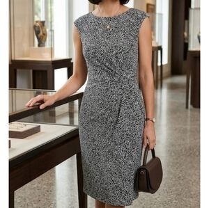 Ann Taylor Black and White Midi Dress